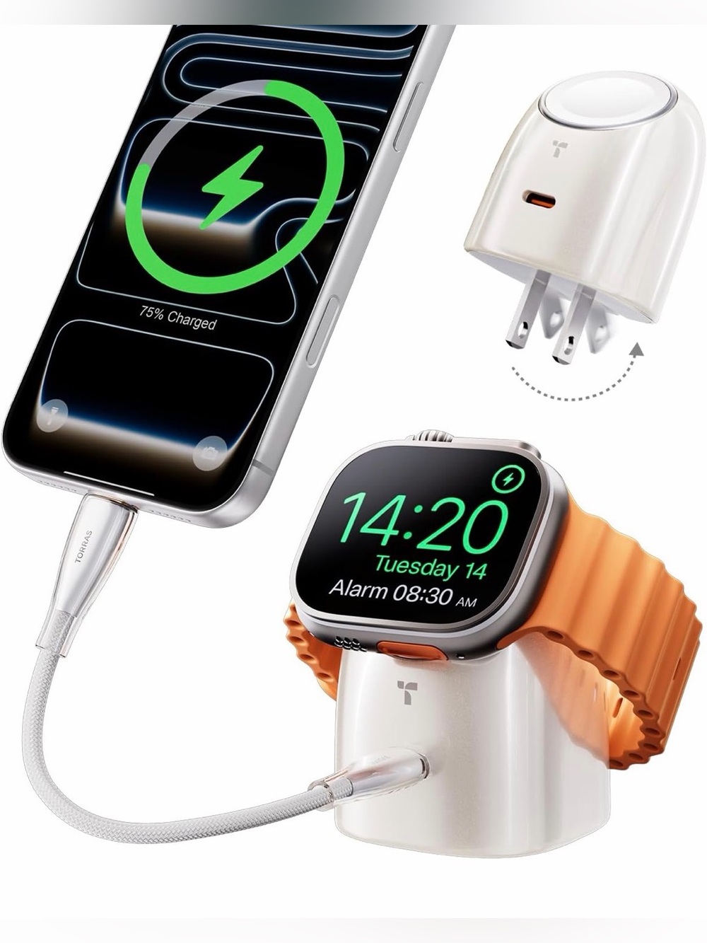TORRAS Flasheye All-in-one Charger for Apple Watch & iPhone